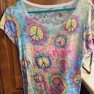 Ladies LOL Vintage Hippie Tie dye XL Shirt